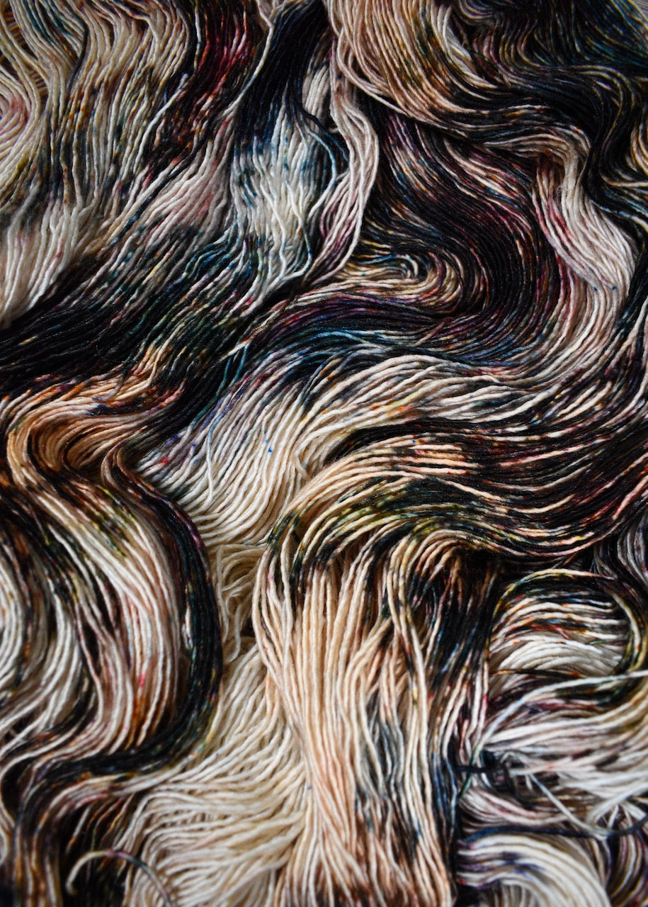 Hand dyed merino cashmere, silk yarn.