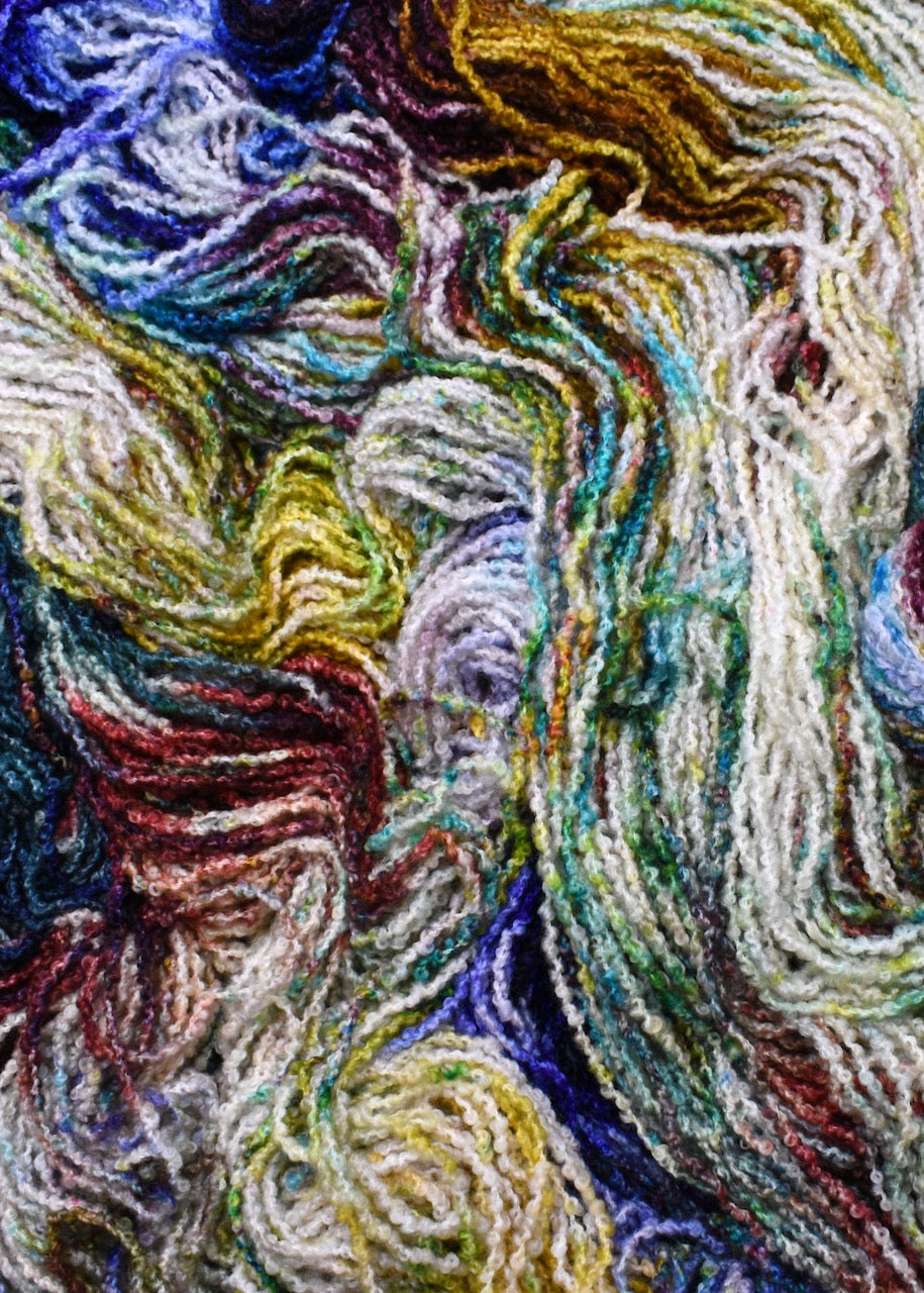 Merino Dk weight, boucle texture yarn in colour Oregon.