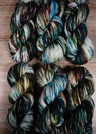 Multi colour merino hand dyed worsted yarn.