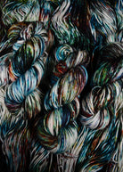 Multi colour speckled merino hand dyed worsted yarn.