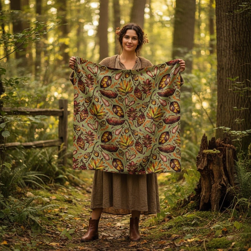 AUTUMN TREASURES SILK SCARF