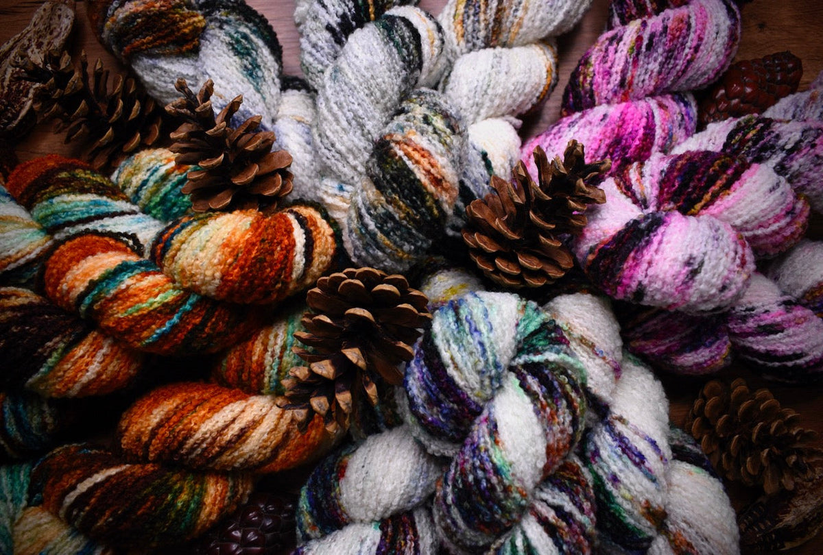 Hand Dyed Merino Yarn | Boucle DK Weight | Essence of Autumn Yarn