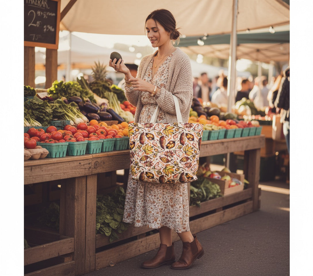 AUTUMN TREASURES MARKET TOTE BAG