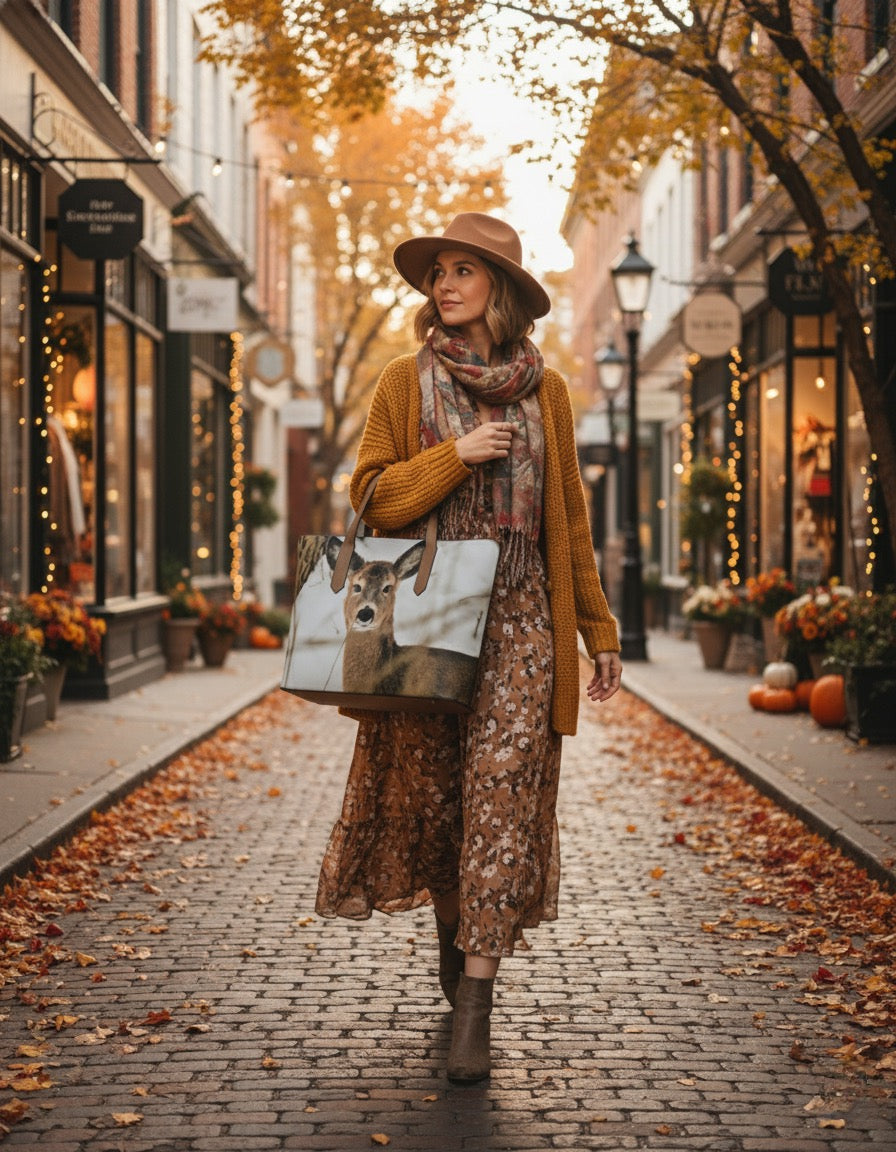 WILD BY NATURE VEGAN LEATHER TOTE BAG