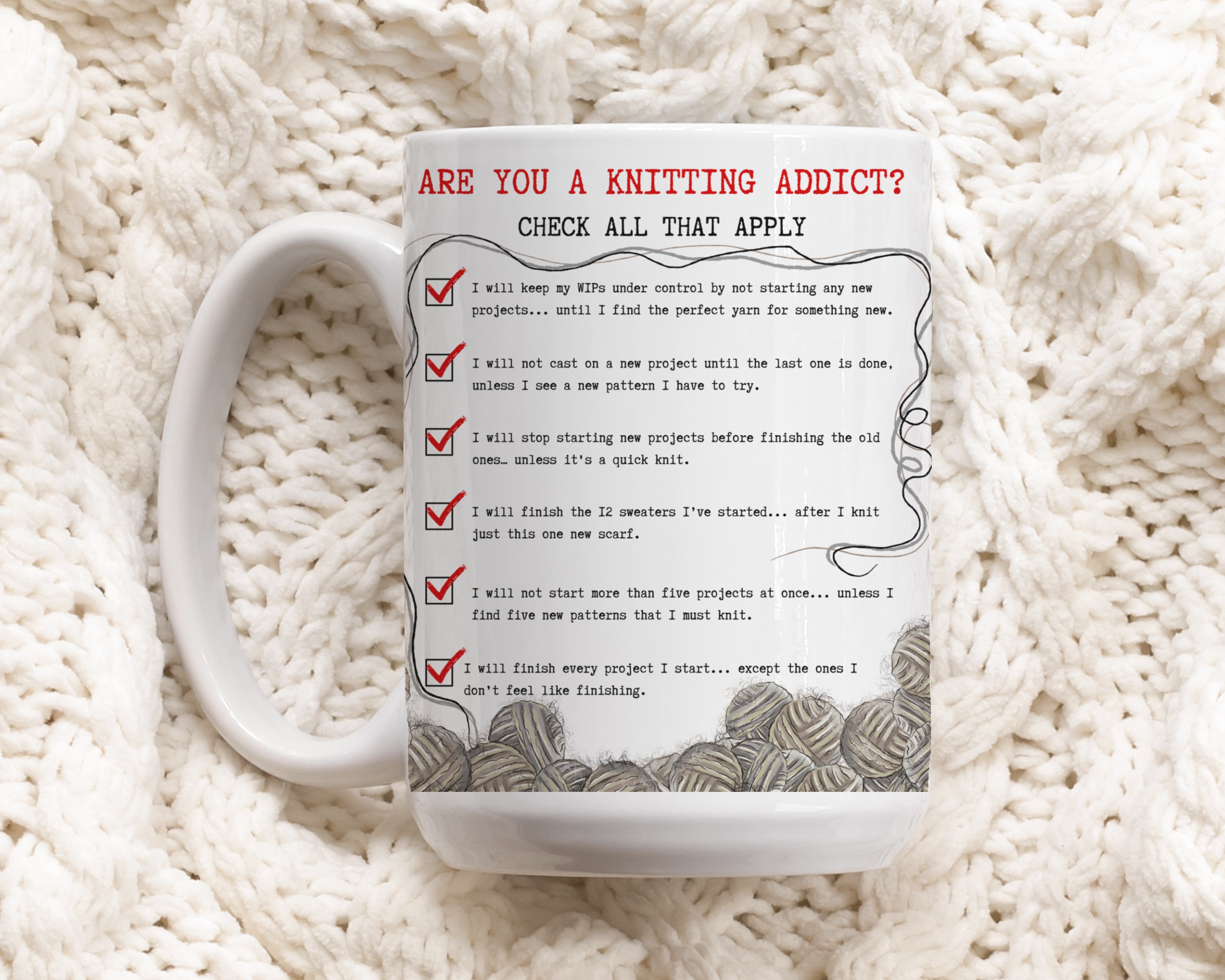 KNITTING ADDICT MUG