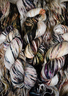 Multi colour speckle hand dyed sock yarn merino cashmere.