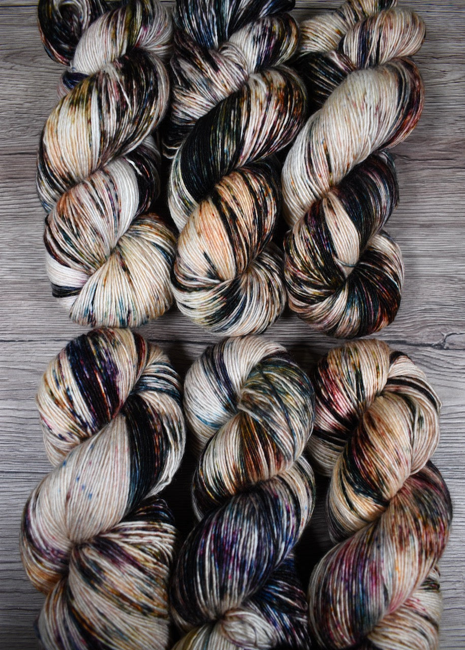 Hand dyed merino cashmere, silk yarn.