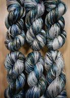 Hand dyed bamboo sock yarn.