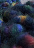 Mohair yarn hand dyed dk weight hand dyed in rainbow colours..