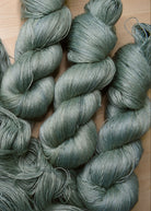 Light green alpaca lace yarn hand dyed.