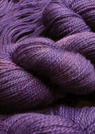 Lavender coloured hand dyed wool sock yarn.