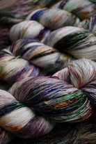 Multi colour speckled merino lace hand dyed yarn.