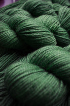 100% wool yarn hand dyed green.