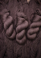 Hand dyed brown wool yarn.