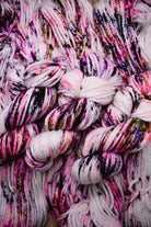 Speckled pink multi colour hand dyed merino bulky yarn.