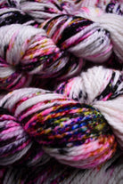 Speckled pink multi colour hand dyed merino bulky yarn.