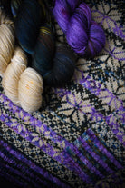 Hand dyed sock yarn kit for hand  knitting sweater pattern.