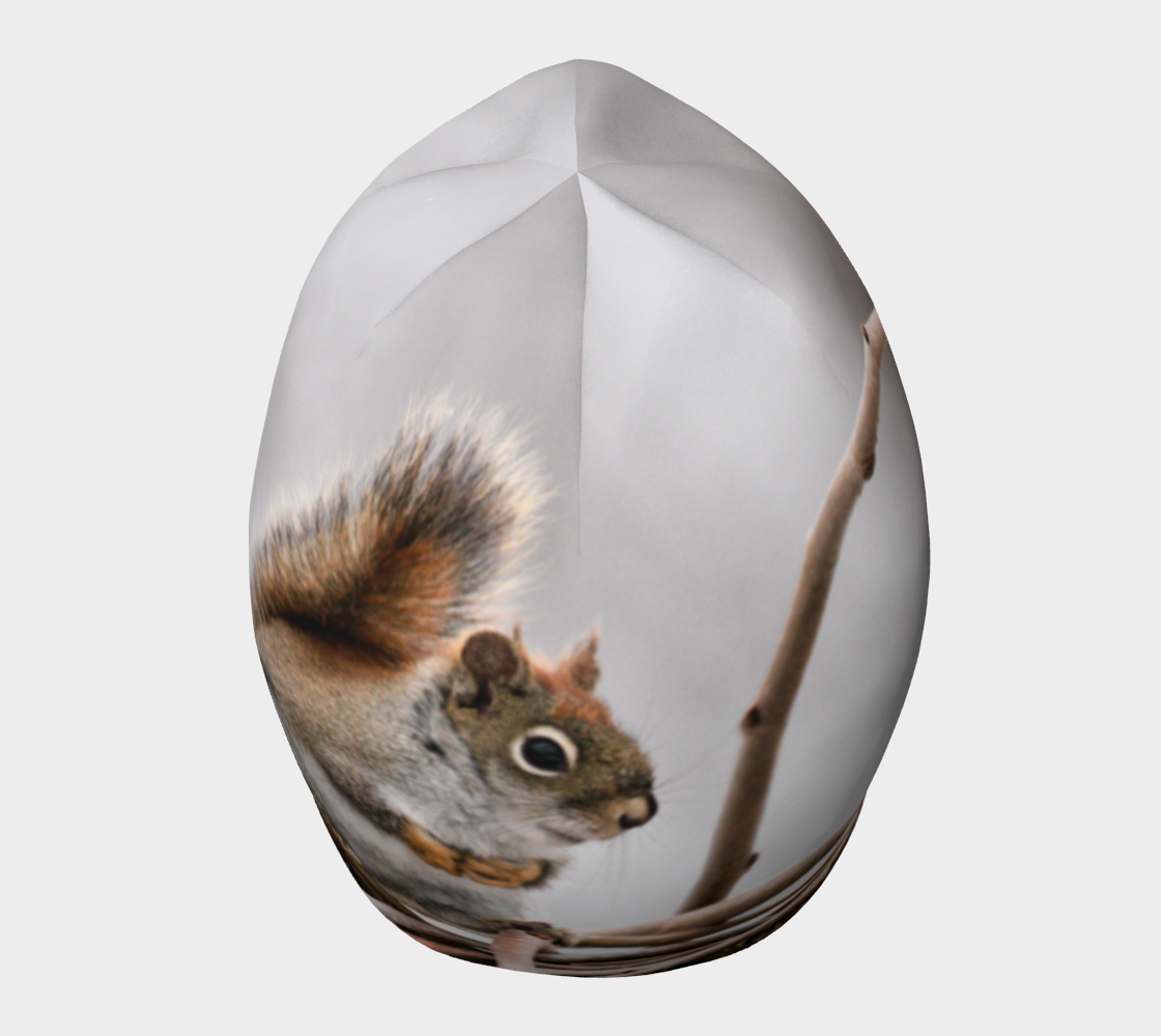 Hat with a squirrel design on a white background